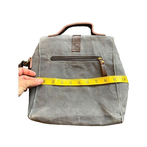 Aserro Durable Canvas & Leather Backpack With Adjustable Straps - Picture 14 of 16